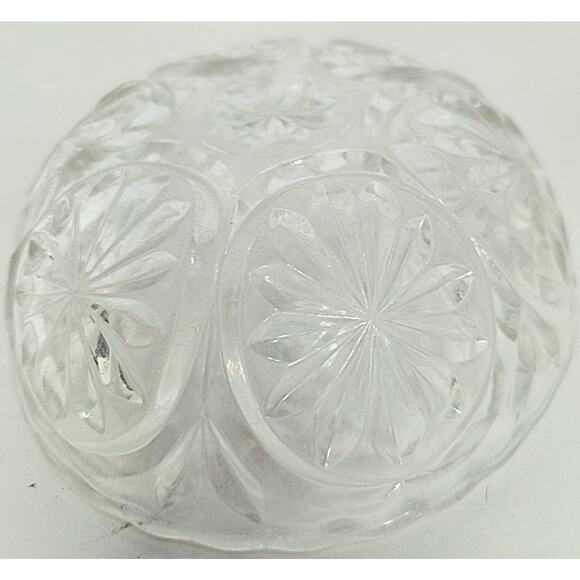 Vintage Pressed Glass Dessert Bowls Set of 6 Clear Starburst Pattern Retro - Picture 6 of 6